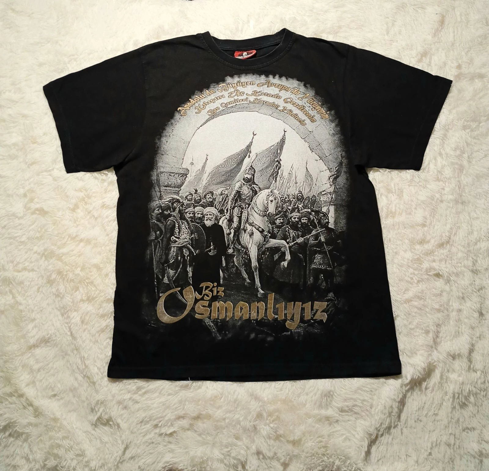 Vintage Ottoman Empire Graphic T-Shirt "Biz Osmanliyiz" Size XL